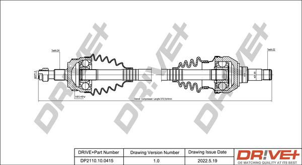 Dr!ve+ DP2110.10.0415 - Приводной вал autospares.lv