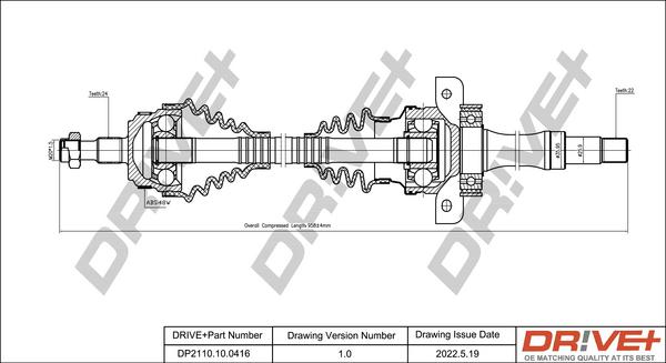 Dr!ve+ DP2110.10.0416 - Приводной вал autospares.lv