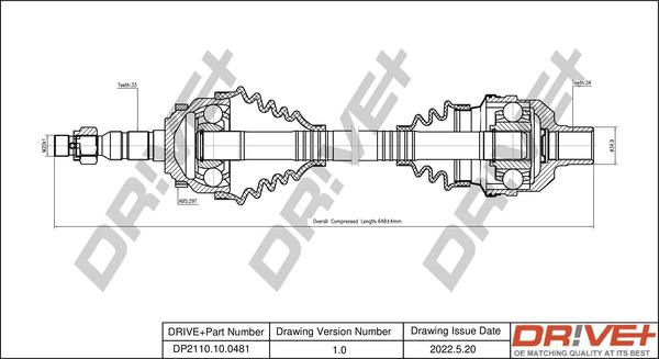 Dr!ve+ DP2110.10.0481 - Приводной вал autospares.lv