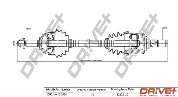 Dr!ve+ DP2110.10.0434 - Приводной вал autospares.lv