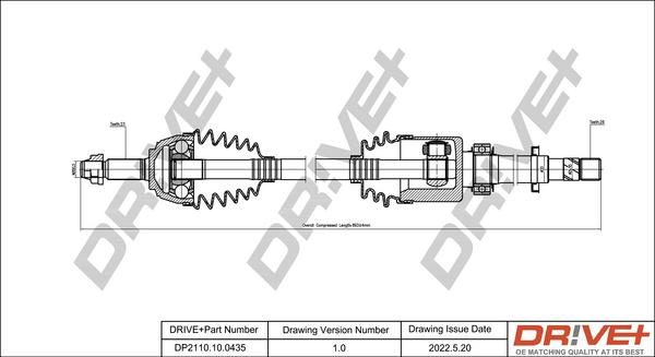 Dr!ve+ DP2110.10.0435 - Приводной вал autospares.lv