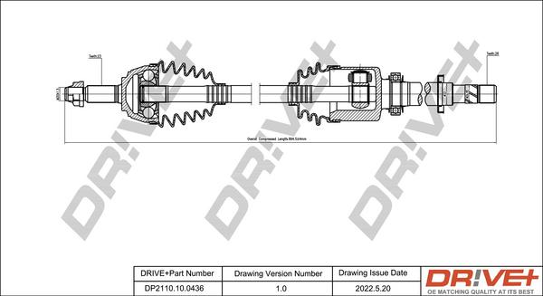 Dr!ve+ DP2110.10.0436 - Приводной вал autospares.lv