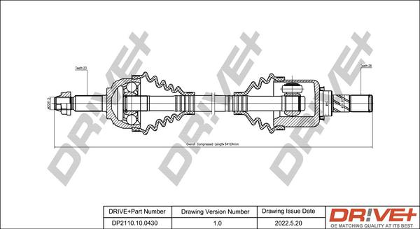 Dr!ve+ DP2110.10.0430 - Приводной вал autospares.lv