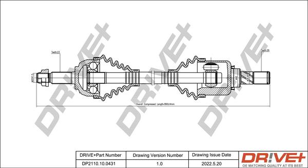 Dr!ve+ DP2110.10.0431 - Приводной вал autospares.lv