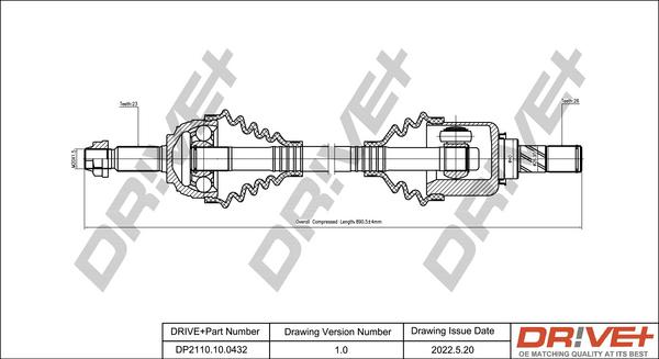 Dr!ve+ DP2110.10.0432 - Приводной вал autospares.lv