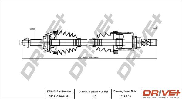 Dr!ve+ DP2110.10.0437 - Приводной вал autospares.lv