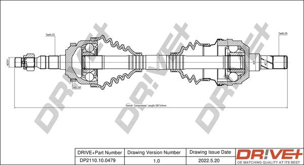 Dr!ve+ DP2110.10.0479 - Приводной вал autospares.lv