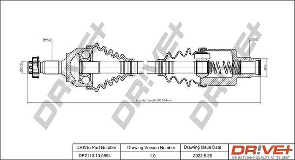 Dr!ve+ DP2110.10.0594 - Приводной вал autospares.lv