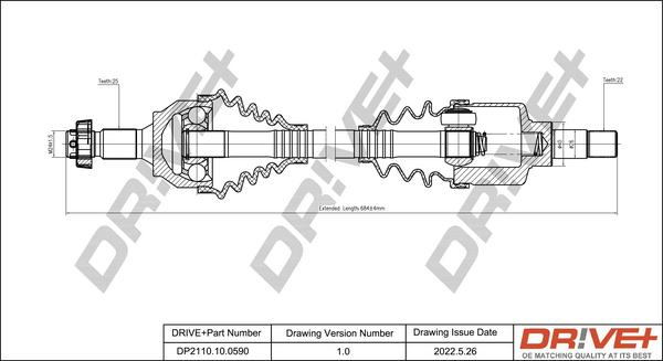 Dr!ve+ DP2110.10.0590 - Приводной вал autospares.lv