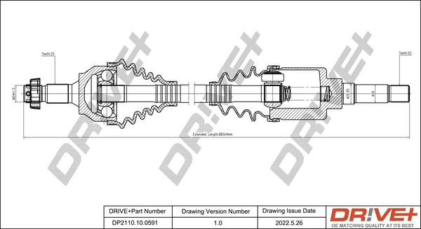 Dr!ve+ DP2110.10.0591 - Приводной вал autospares.lv