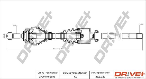 Dr!ve+ DP2110.10.0598 - Приводной вал autospares.lv