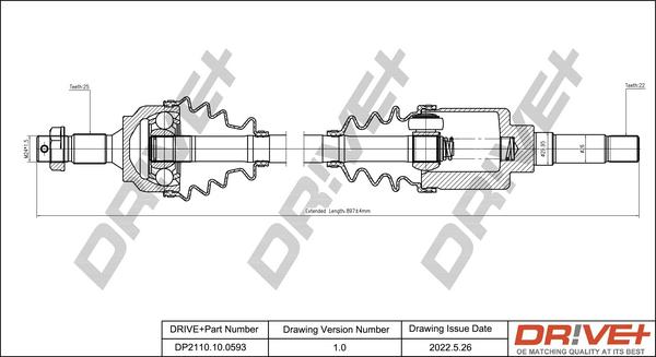 Dr!ve+ DP2110.10.0593 - Приводной вал autospares.lv