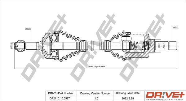 Dr!ve+ DP2110.10.0597 - Приводной вал autospares.lv