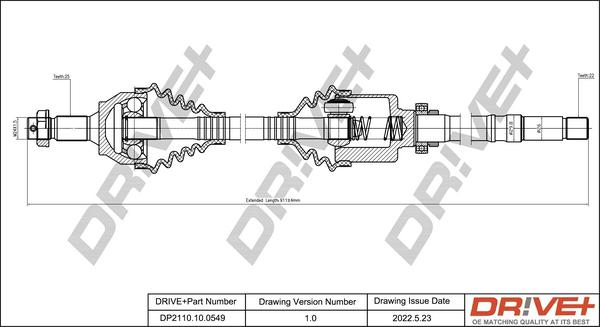 Dr!ve+ DP2110.10.0549 - Приводной вал autospares.lv