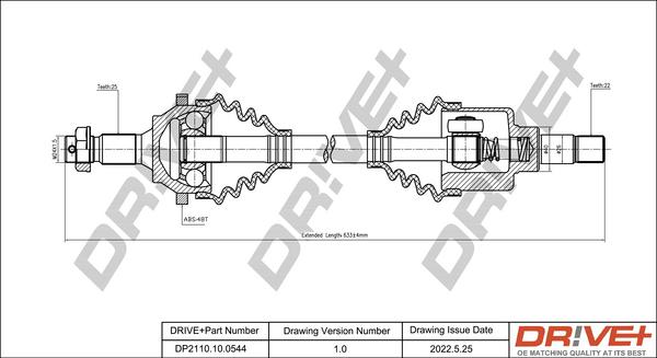 Dr!ve+ DP2110.10.0544 - Приводной вал autospares.lv