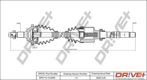 Dr!ve+ DP2110.10.0545 - Приводной вал autospares.lv