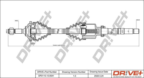 Dr!ve+ DP2110.10.0541 - Приводной вал autospares.lv