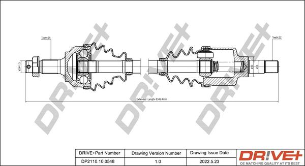 Dr!ve+ DP2110.10.0548 - Приводной вал autospares.lv