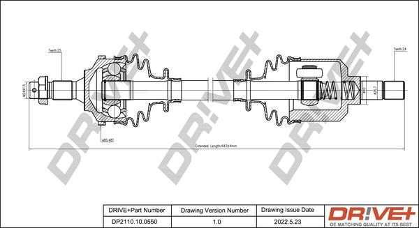 Dr!ve+ DP2110.10.0550 - Приводной вал autospares.lv