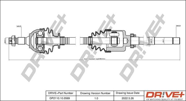 Dr!ve+ DP2110.10.0569 - Приводной вал autospares.lv