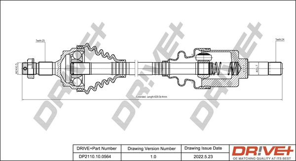 Dr!ve+ DP2110.10.0564 - Приводной вал autospares.lv