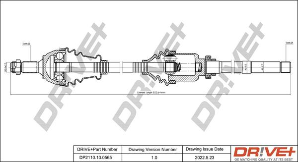 Dr!ve+ DP2110.10.0565 - Приводной вал autospares.lv