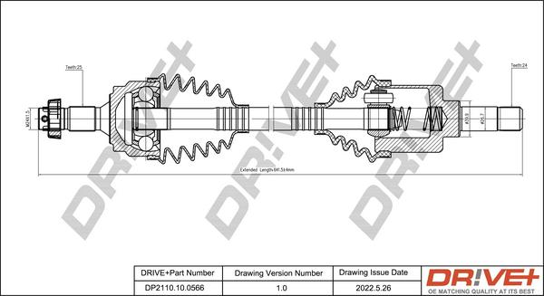 Dr!ve+ DP2110.10.0566 - Приводной вал autospares.lv