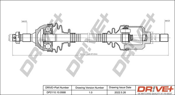 Dr!ve+ DP2110.10.0568 - Приводной вал autospares.lv