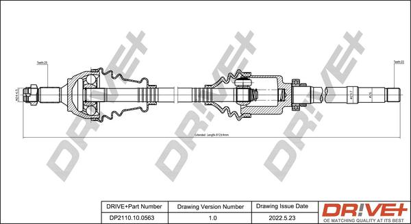 Dr!ve+ DP2110.10.0563 - Приводной вал autospares.lv