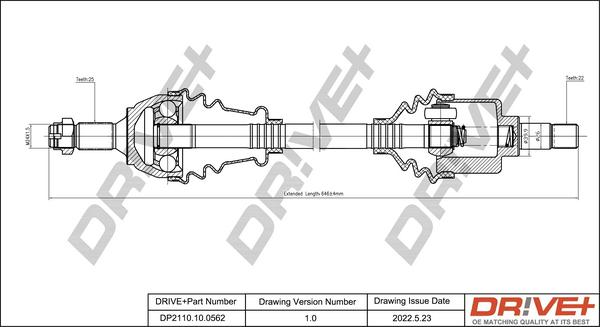 Dr!ve+ DP2110.10.0562 - Приводной вал autospares.lv