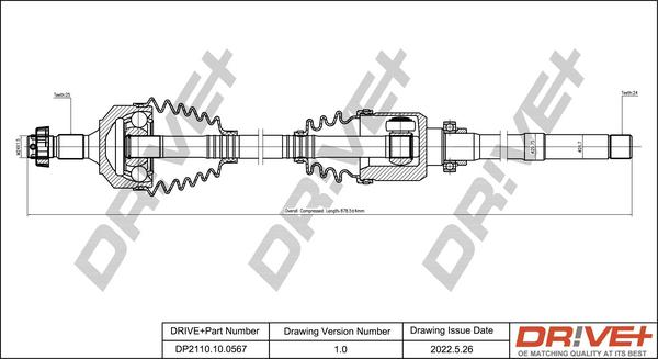 Dr!ve+ DP2110.10.0567 - Приводной вал autospares.lv