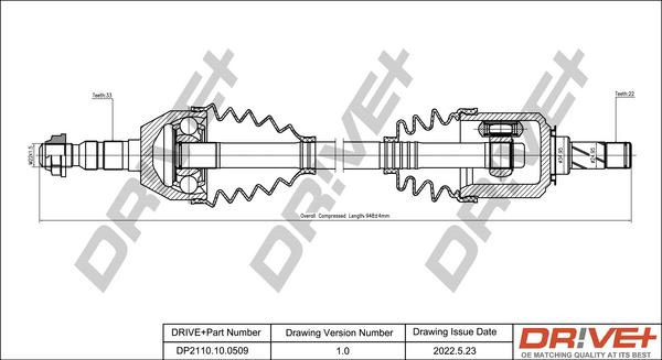 Dr!ve+ DP2110.10.0509 - Приводной вал autospares.lv