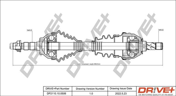 Dr!ve+ DP2110.10.0506 - Приводной вал autospares.lv