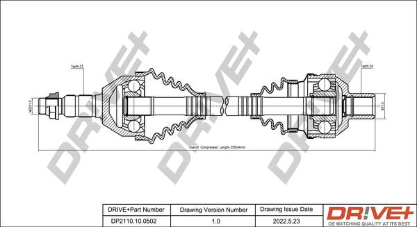 Dr!ve+ DP2110.10.0502 - Приводной вал autospares.lv