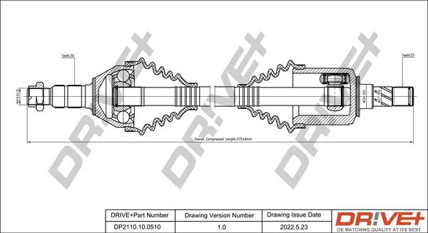 Dr!ve+ DP2110.10.0510 - Приводной вал autospares.lv