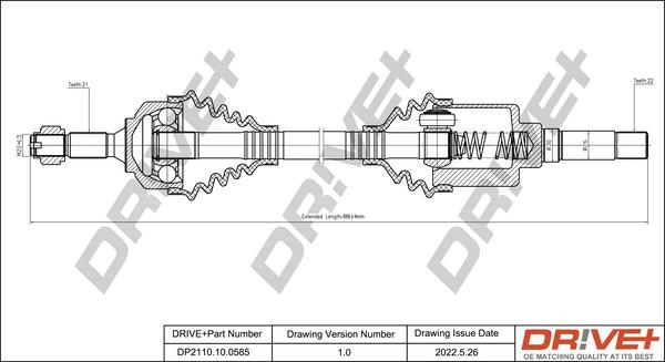 Dr!ve+ DP2110.10.0585 - Приводной вал autospares.lv