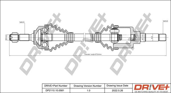 Dr!ve+ DP2110.10.0581 - Приводной вал autospares.lv