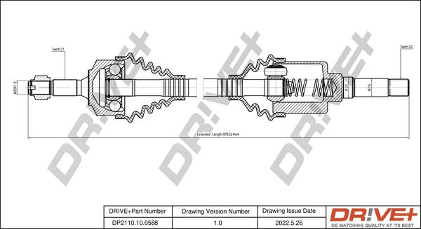 Dr!ve+ DP2110.10.0588 - Приводной вал autospares.lv