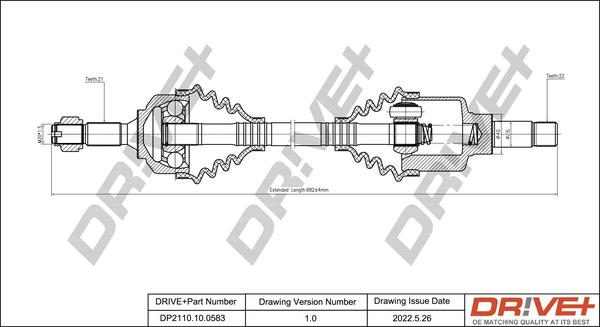 Dr!ve+ DP2110.10.0583 - Приводной вал autospares.lv