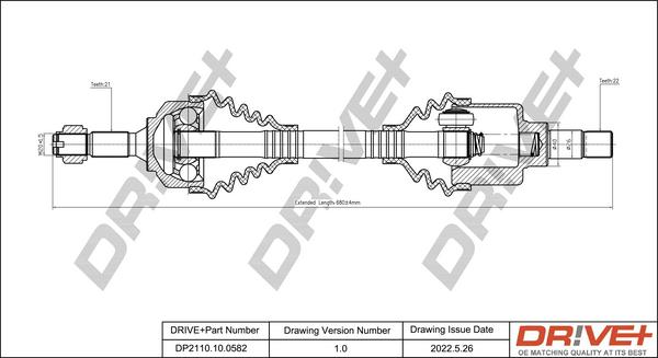 Dr!ve+ DP2110.10.0582 - Приводной вал autospares.lv