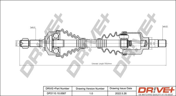 Dr!ve+ DP2110.10.0587 - Приводной вал autospares.lv