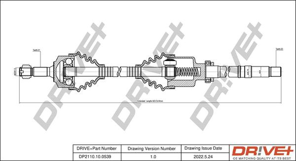 Dr!ve+ DP2110.10.0539 - Приводной вал autospares.lv