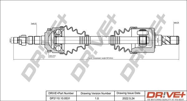 Dr!ve+ DP2110.10.0531 - Приводной вал autospares.lv