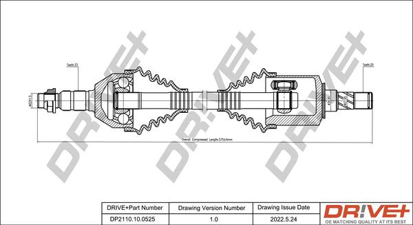 Dr!ve+ DP2110.10.0525 - Приводной вал autospares.lv