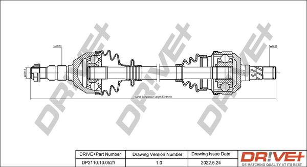 Dr!ve+ DP2110.10.0521 - Приводной вал autospares.lv