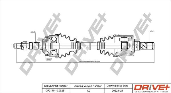 Dr!ve+ DP2110.10.0528 - Приводной вал autospares.lv