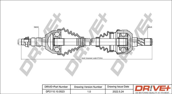 Dr!ve+ DP2110.10.0523 - Приводной вал autospares.lv