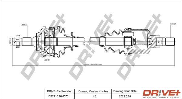 Dr!ve+ DP2110.10.0576 - Приводной вал autospares.lv