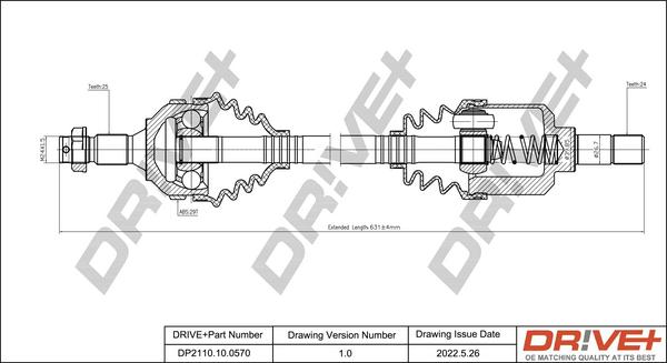 Dr!ve+ DP2110.10.0570 - Приводной вал autospares.lv