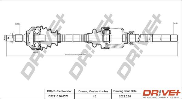 Dr!ve+ DP2110.10.0571 - Приводной вал autospares.lv